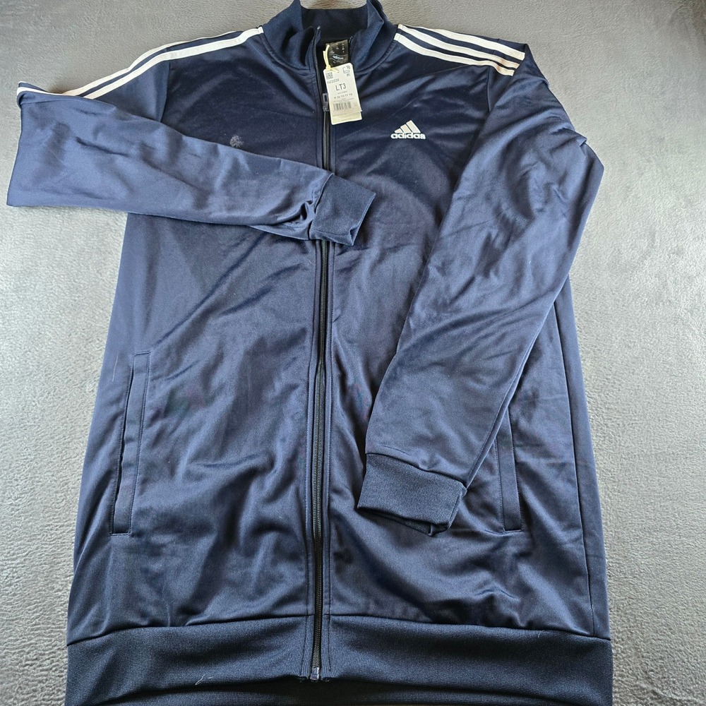 Adidas Mens Essentials 3-Stripes Track Jacket Navy Blue HZ2220 Size LT3
